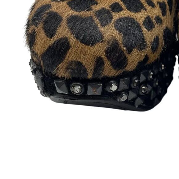 Sam Edelman Calf Hair Leopard Print Studded Heels - Picture 13 of 13